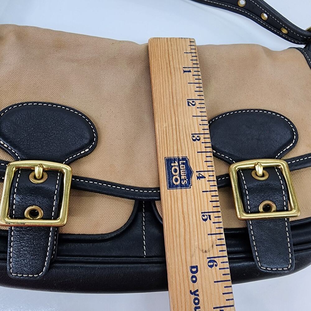 Vintage COACH Shoulder Bag Purse Canvas Brown Leather Crossbody Hipster FLAWS - Picture 14 of 16